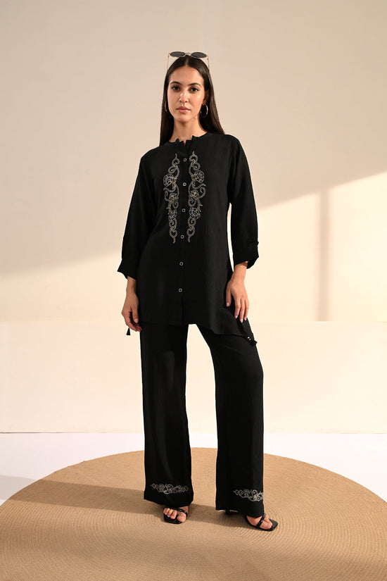 Black Embroidered Co-Ord Set