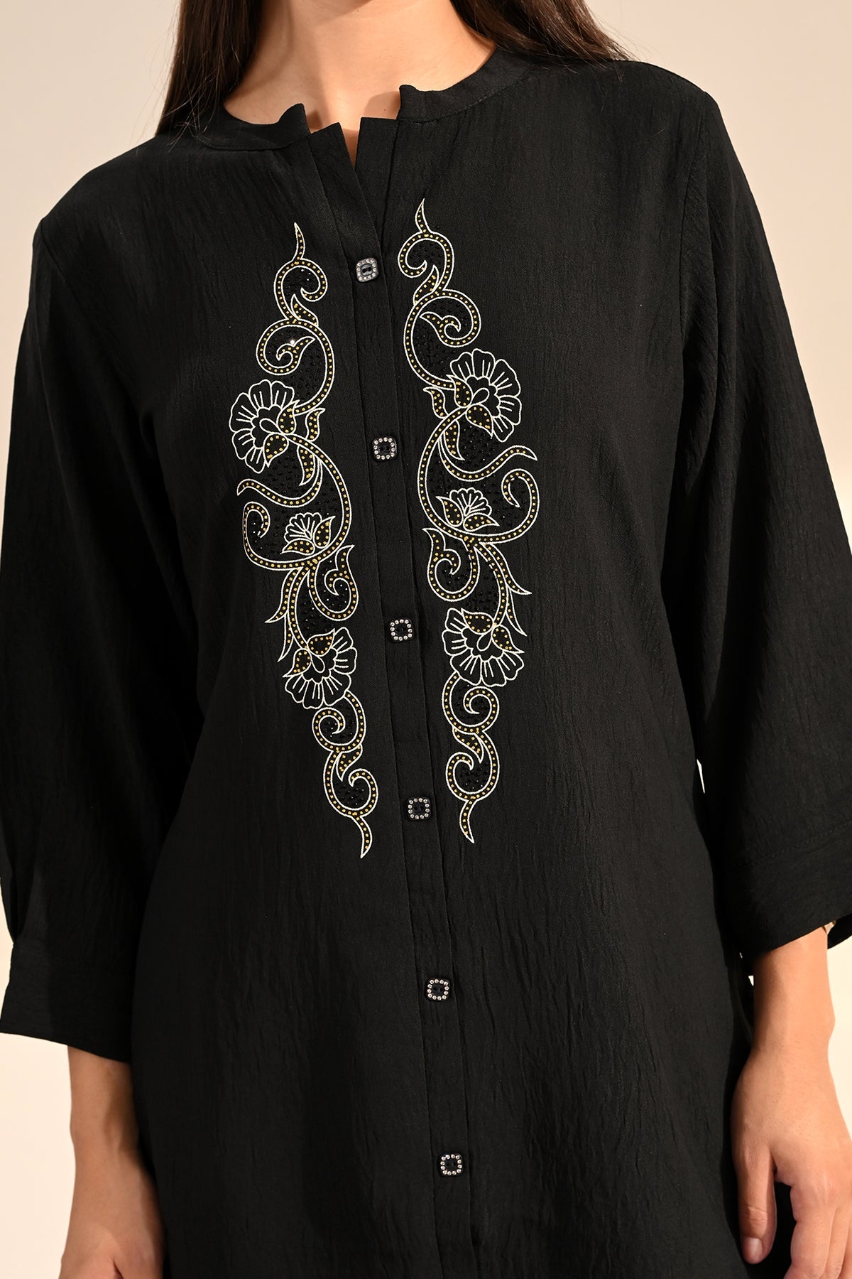 Black Embroidered Co-Ord Set