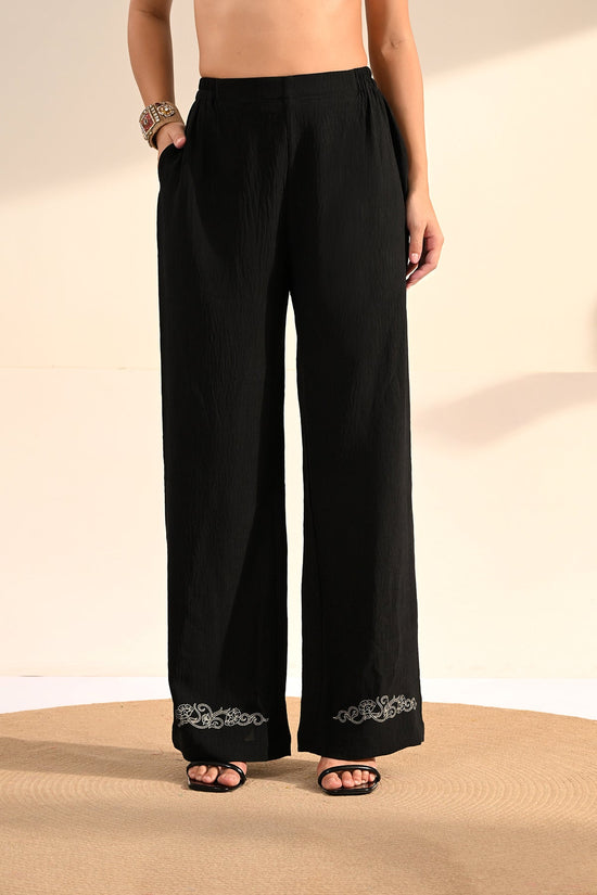 Black Embroidered Co-Ord Set