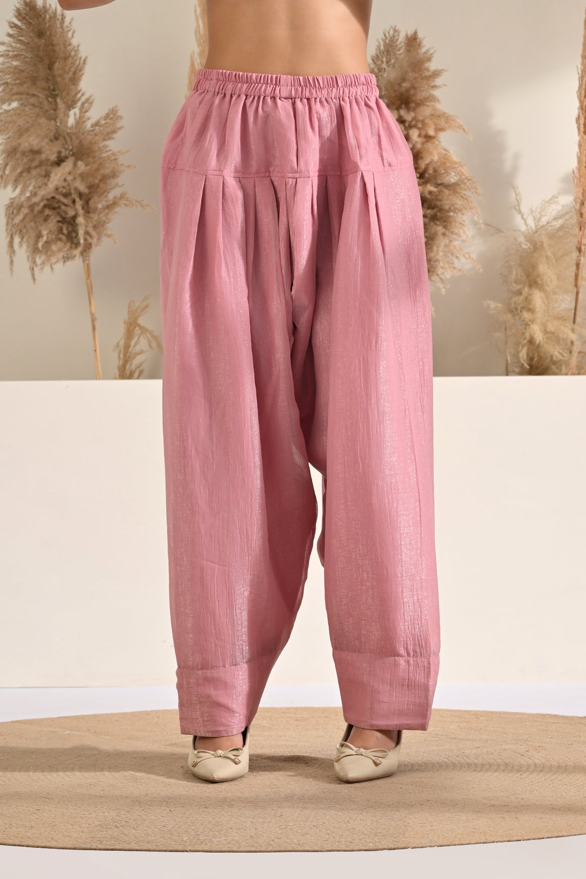 Soft Pink Embellished 3 Pcs Kurta Set