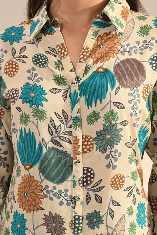 Cream Floral Printed Top