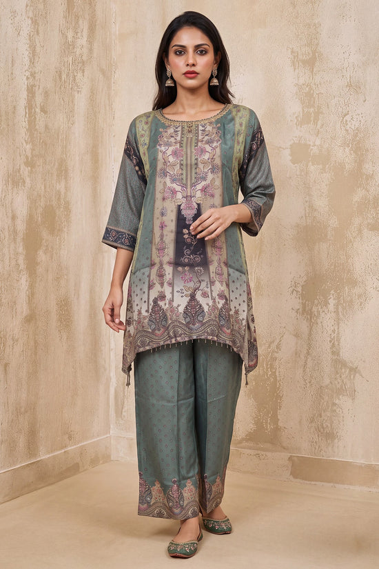Green Floral Printed Co-Ord Set