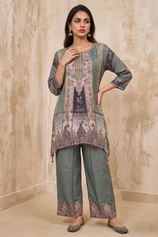 Green Floral Printed Co-Ord Set