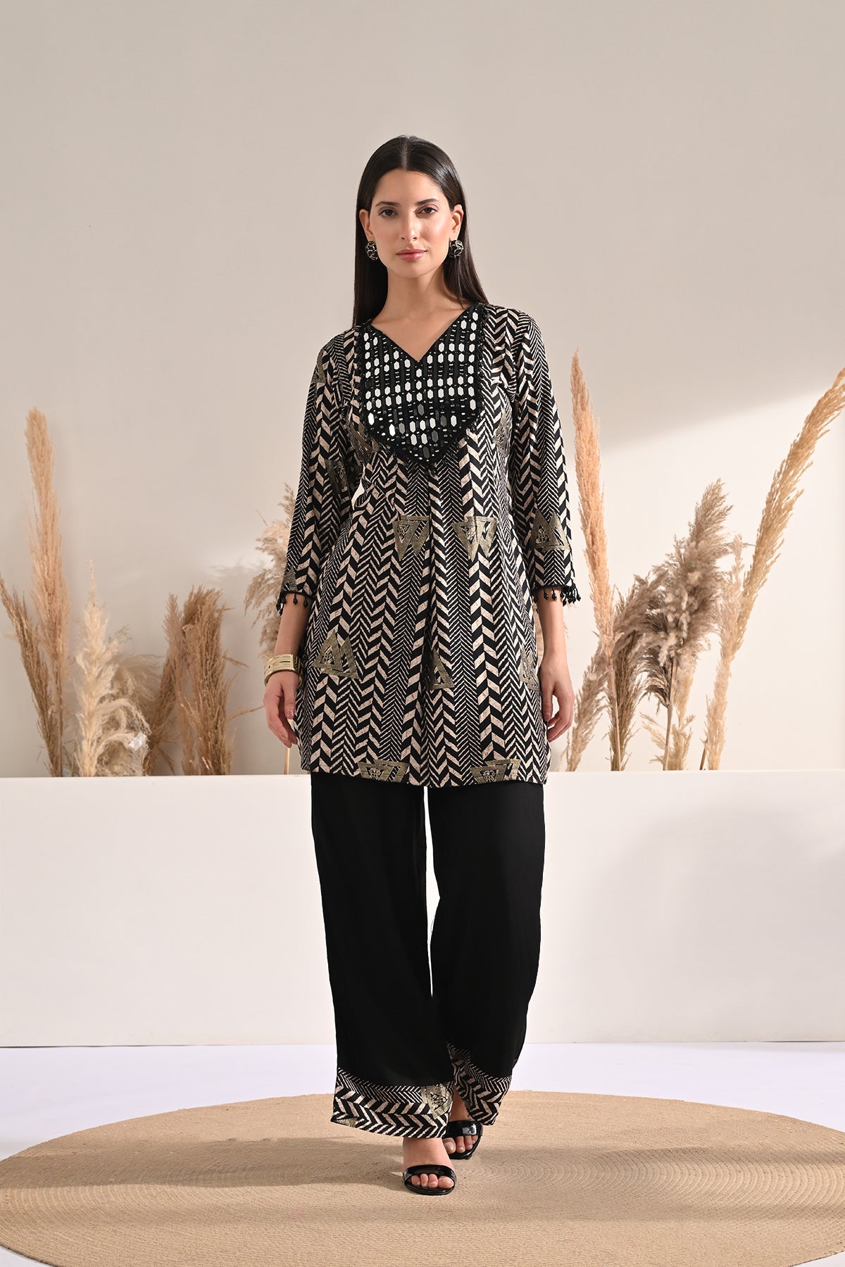 Black Mirror Embellished Co-Ord Set