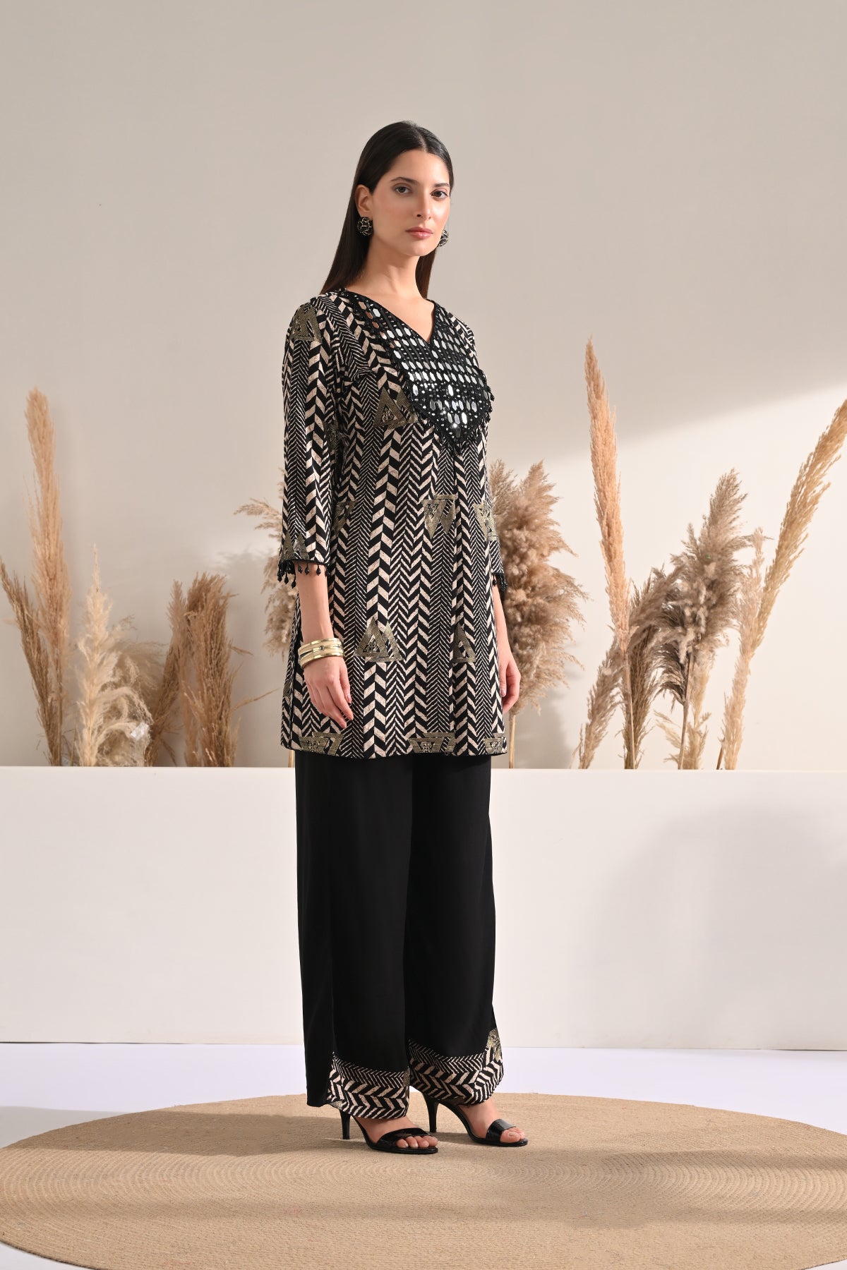 Black Mirror Embellished Co-Ord Set