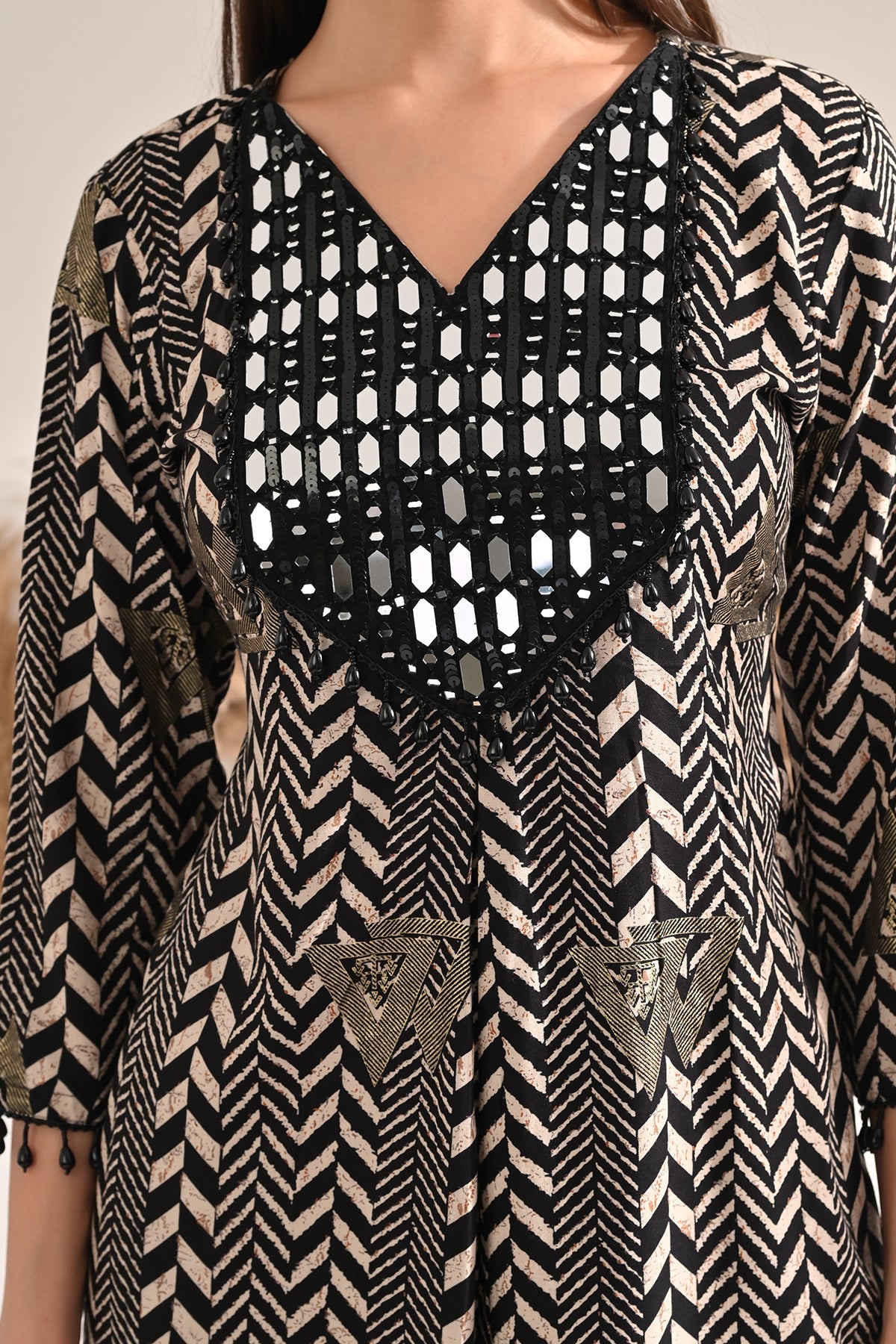 Black Mirror Embellished Co-Ord Set