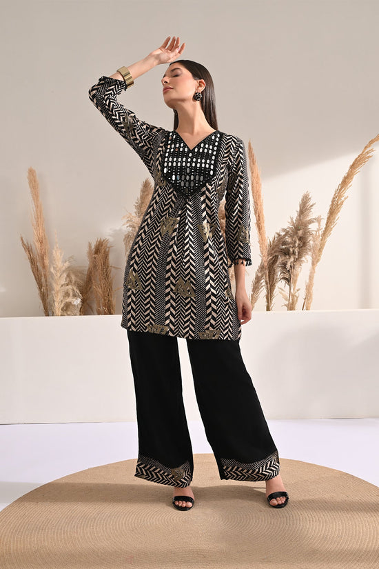 Black Mirror Embellished Co-Ord Set