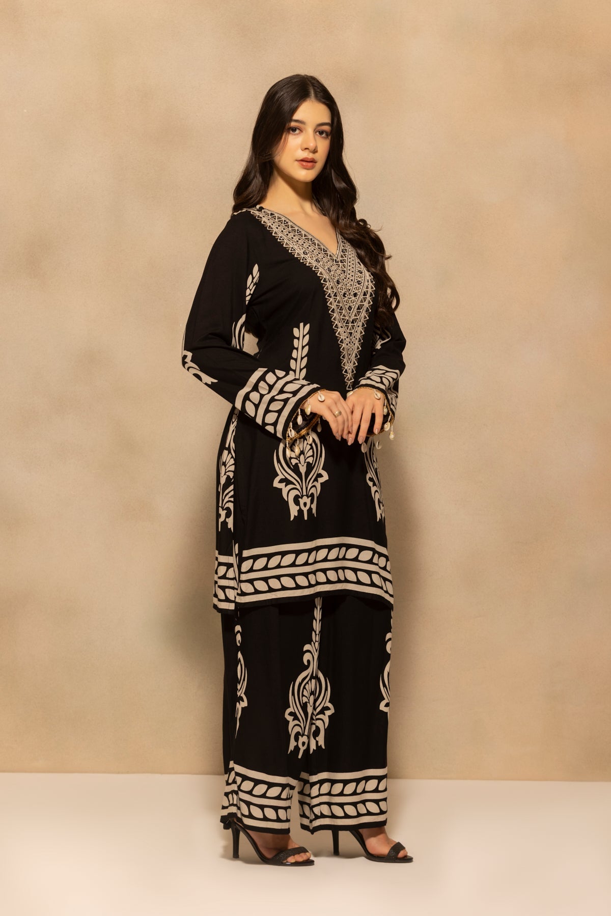 Black Printed Co-Ord Set