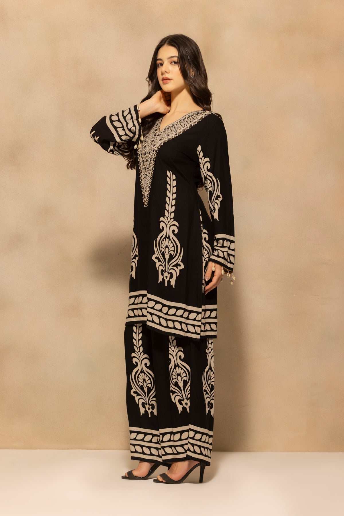 Black Printed Co-Ord Set