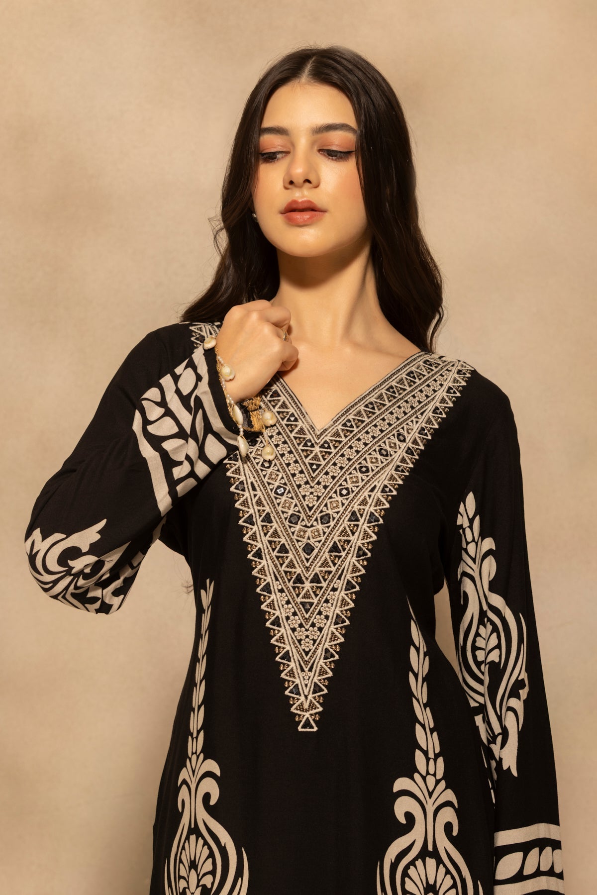 Black Printed Co-Ord Set