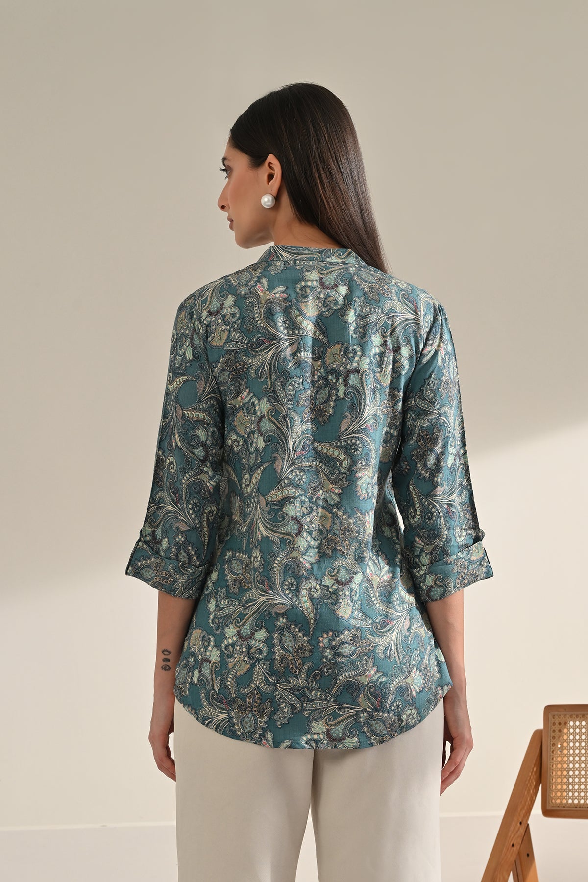 Blue Printed Top