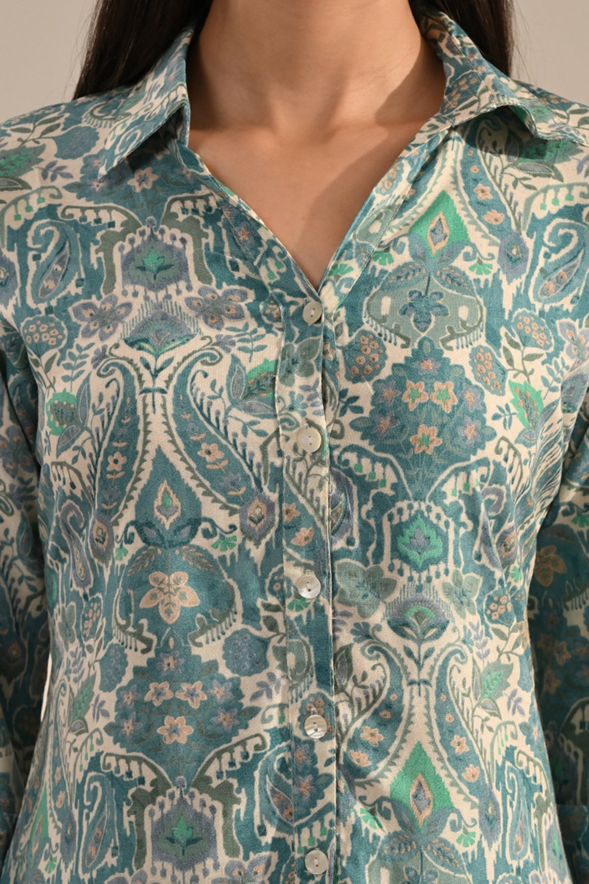 Blue Paisley Printed Top