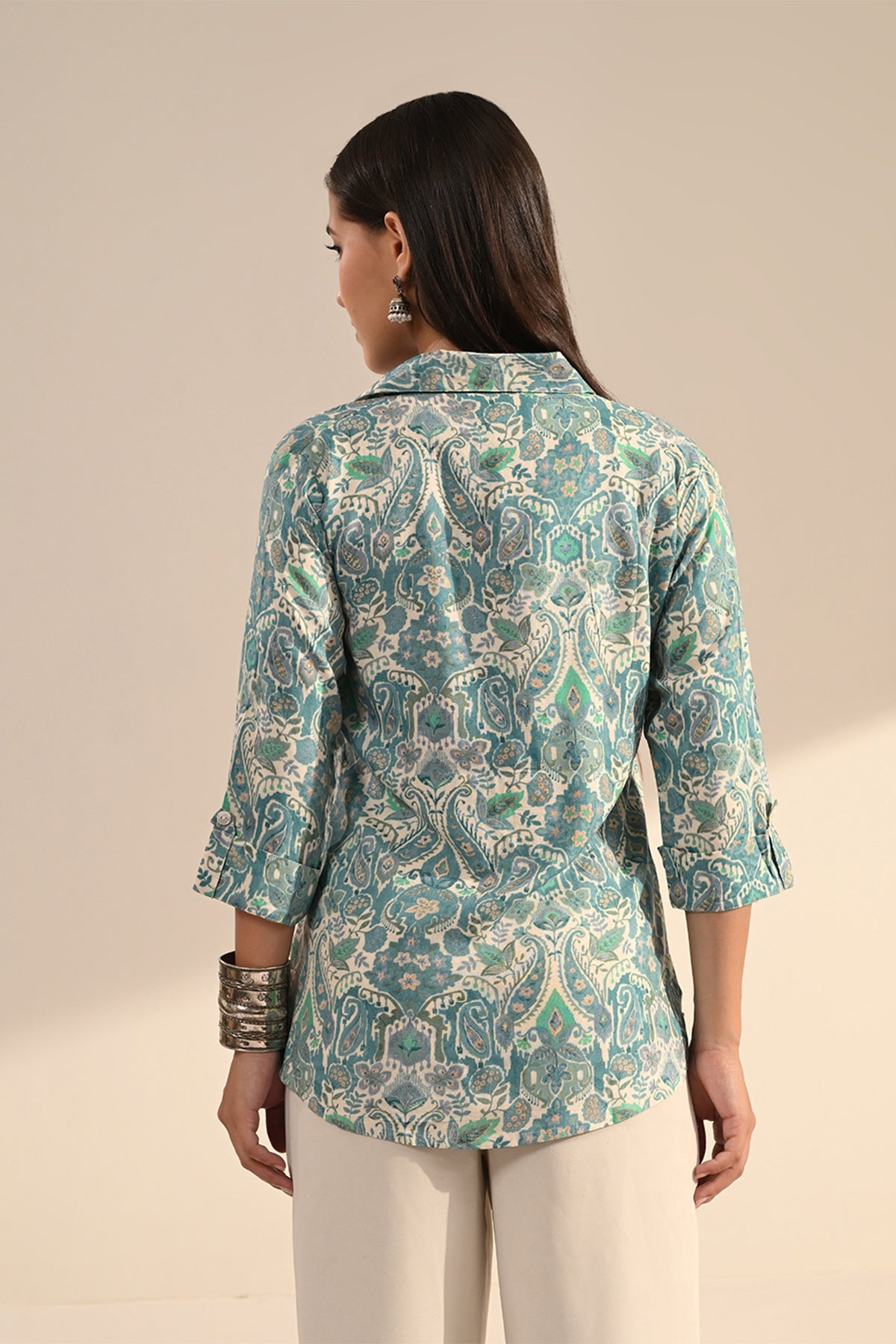 Blue Paisley Printed Top