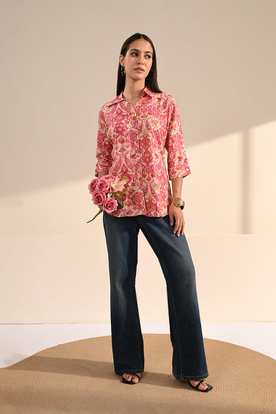 Pink Paisley Printed Top