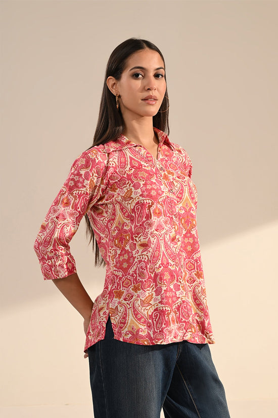 Pink Paisley Printed Top