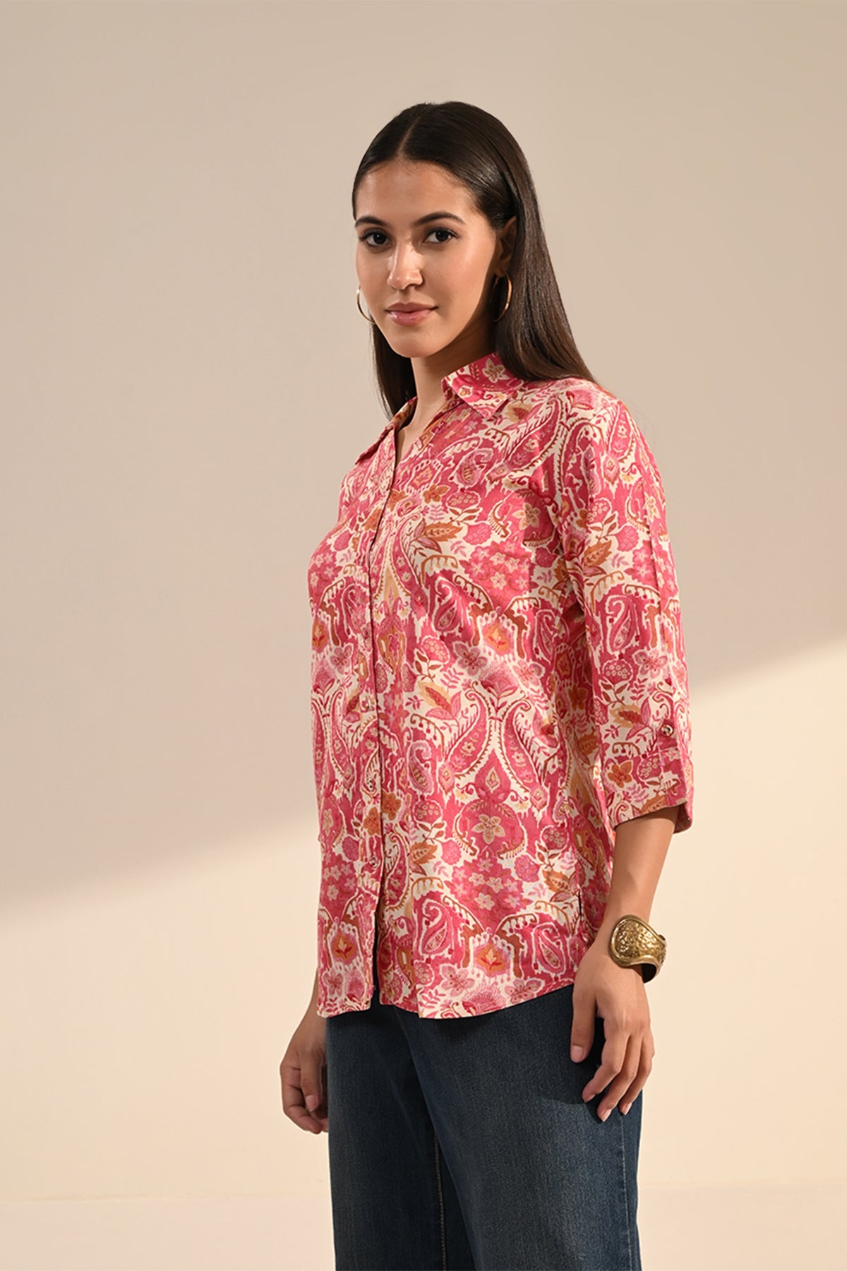 Pink Paisley Printed Top