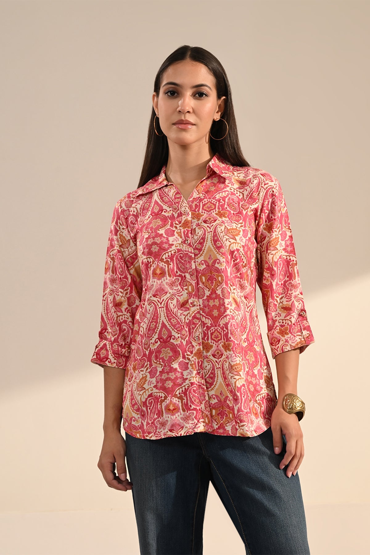 Pink Paisley Printed Top
