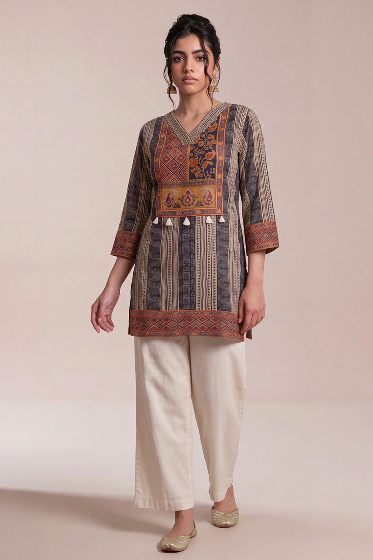 Multi Ajrakh Printed Top