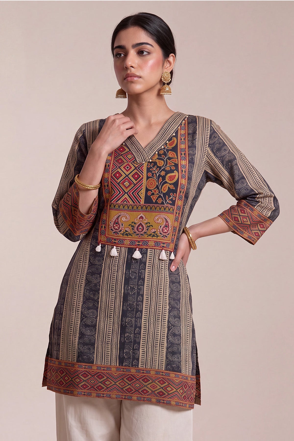 Multi Ajrakh Printed Top