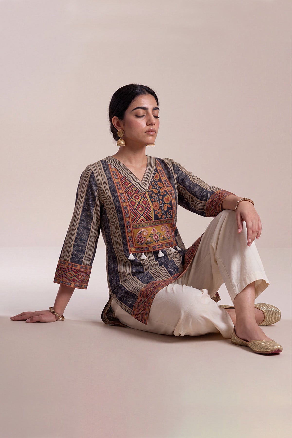 Multi Ajrakh Printed Top