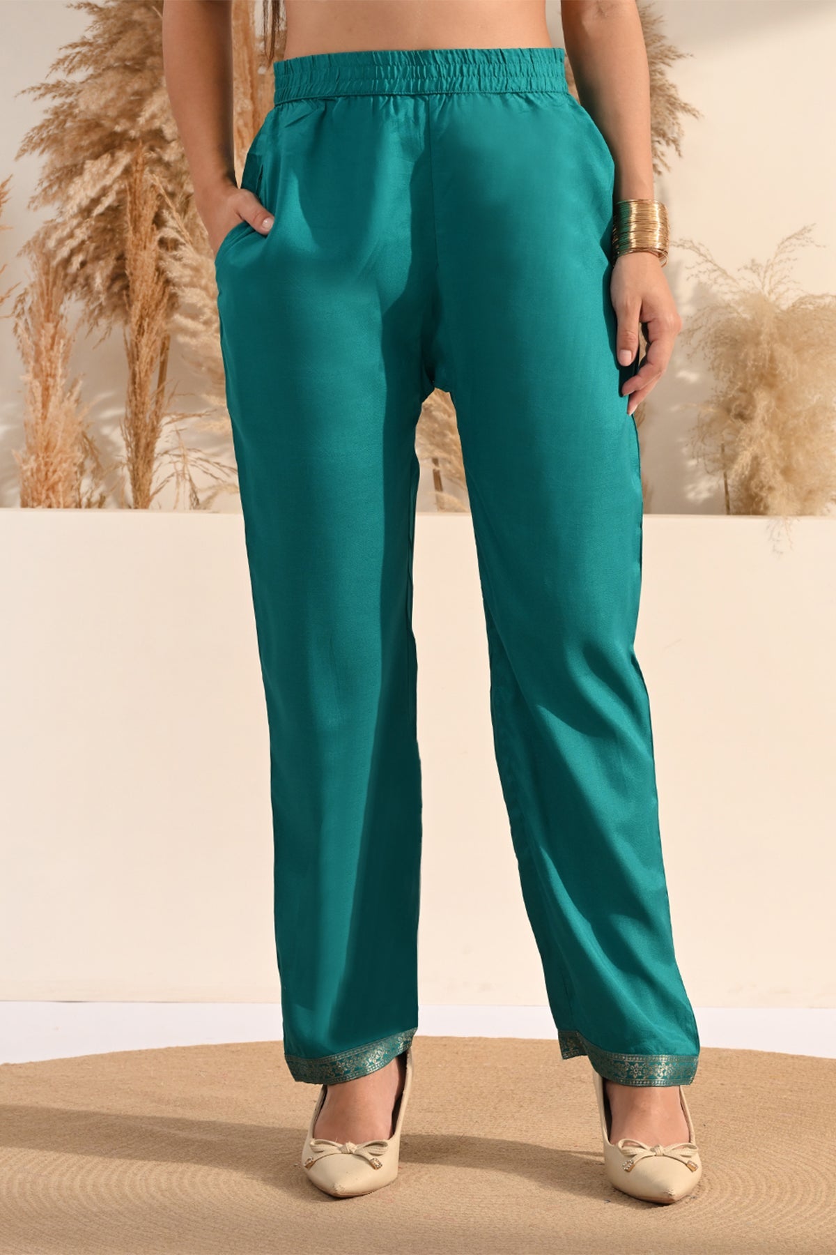 Firozi Sequin Embellished 3 Pcs Kurta Set