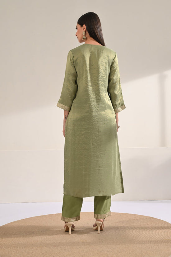 Green Embellished 3 Pcs Kurta Set