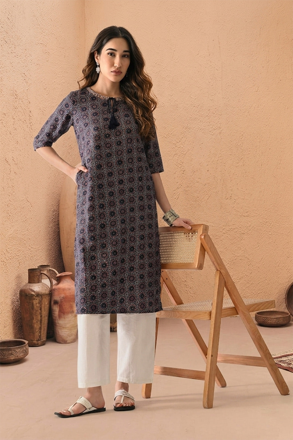 Black Printed Kurta