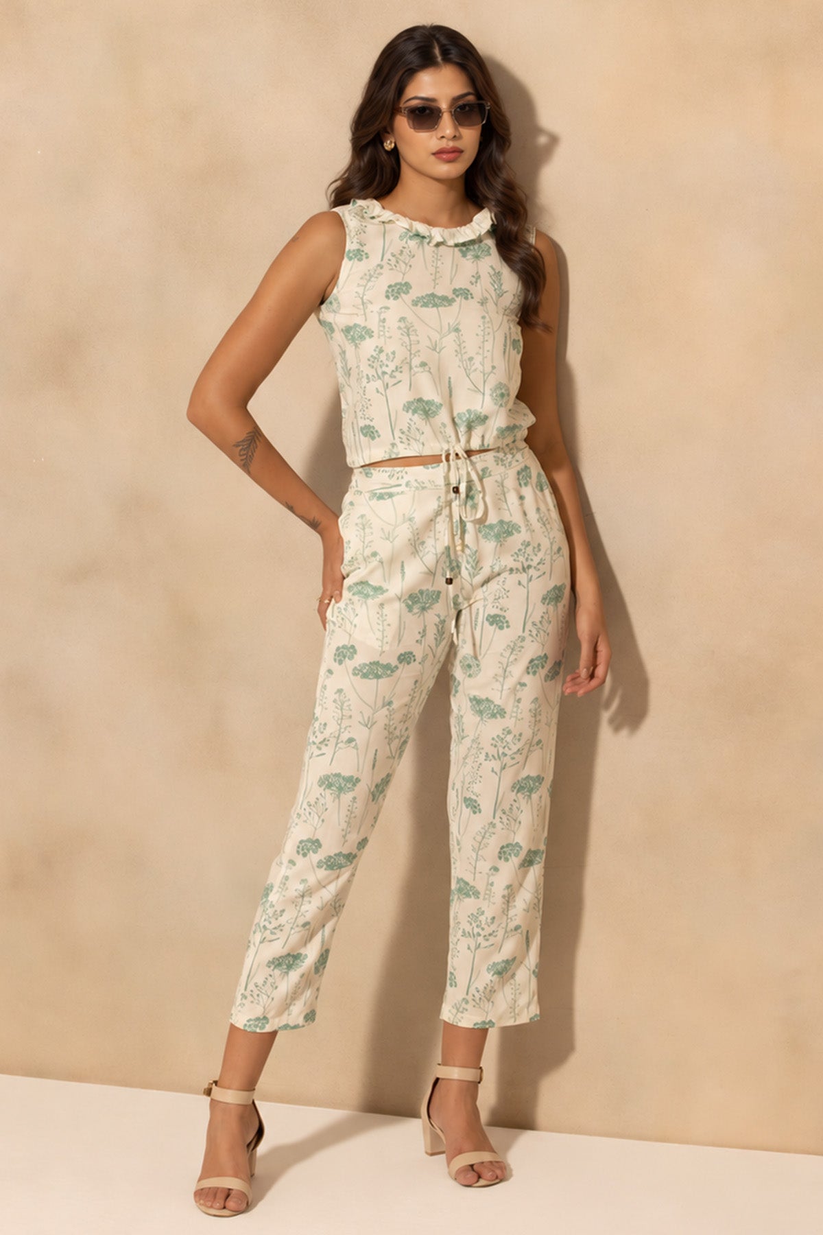 Cream Printed Co-Ord Set