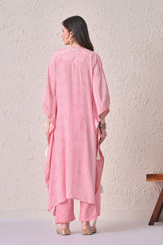 Pink Printed Kaftan Set
