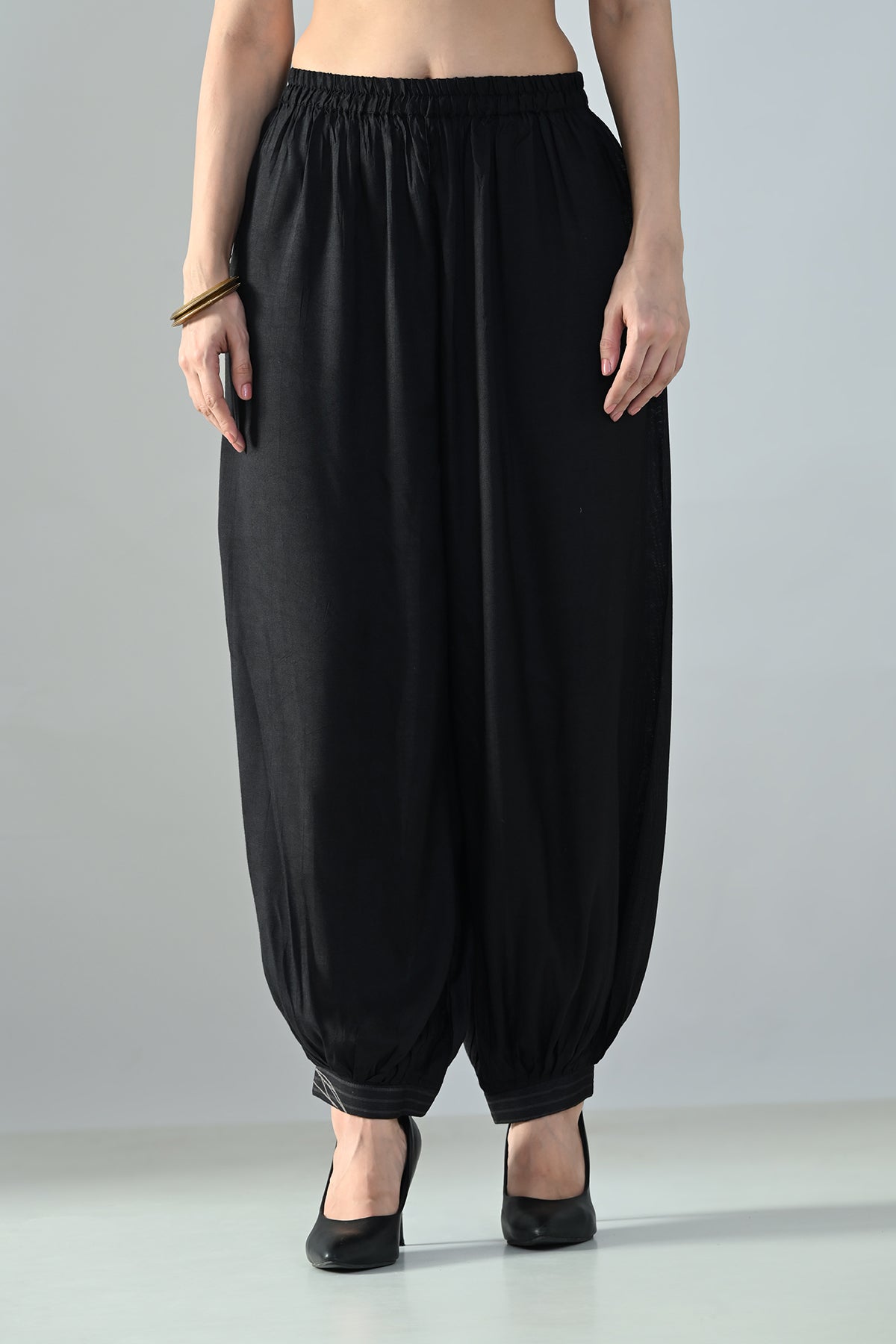 Black Printed A-Line Kurta 2 Pcs Set