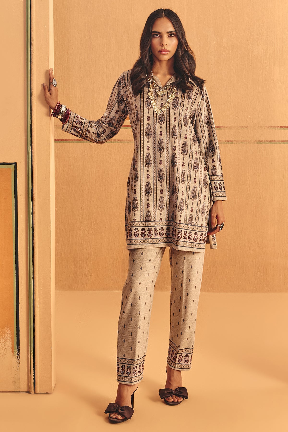 Winter Fawn Printed Woven Co-Ord Set