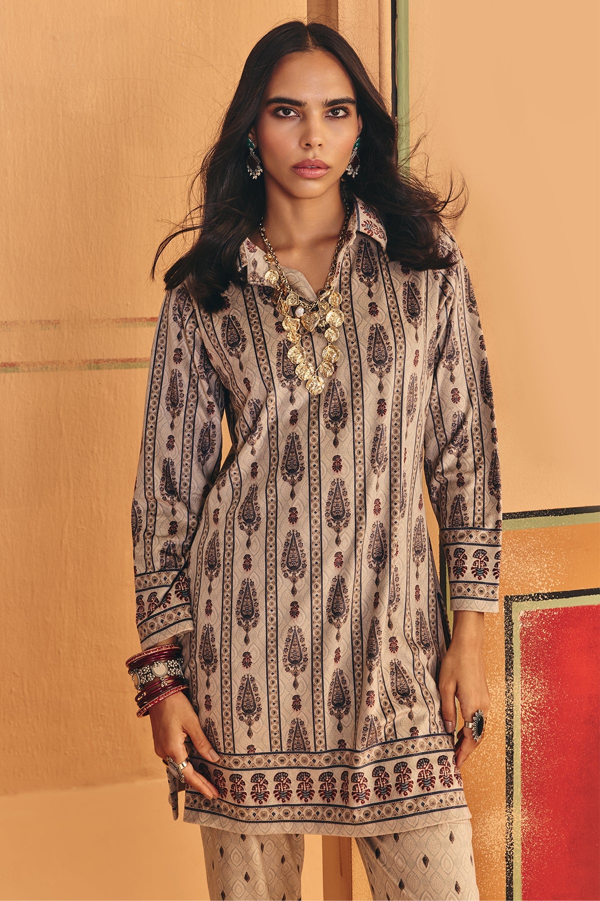 Winter Fawn Printed Woven Co-Ord Set
