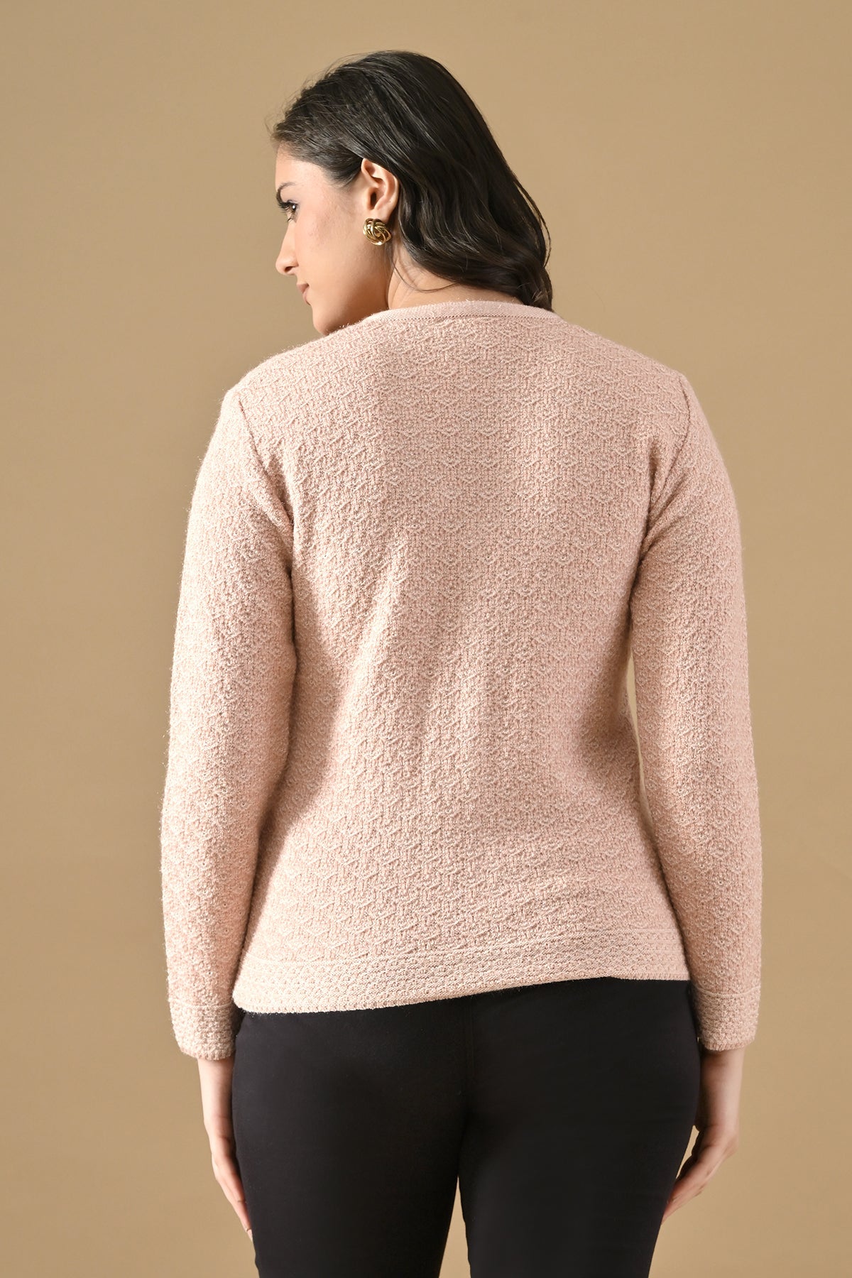 Winter Baby Pink Knitted V-Neck Cardigan