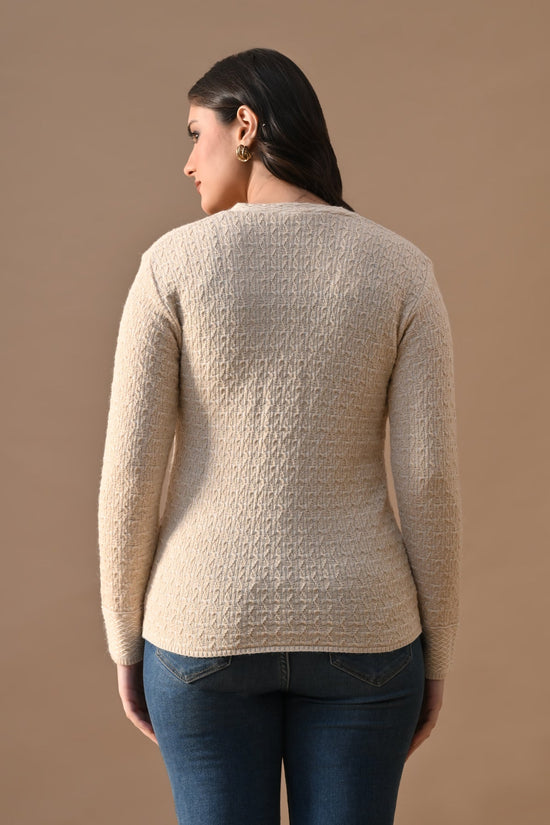 Winter Fawn Knitted V-Neck Cardigan