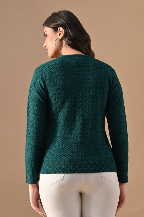 Winter Rama Green Knitted V-Neck Cardigan