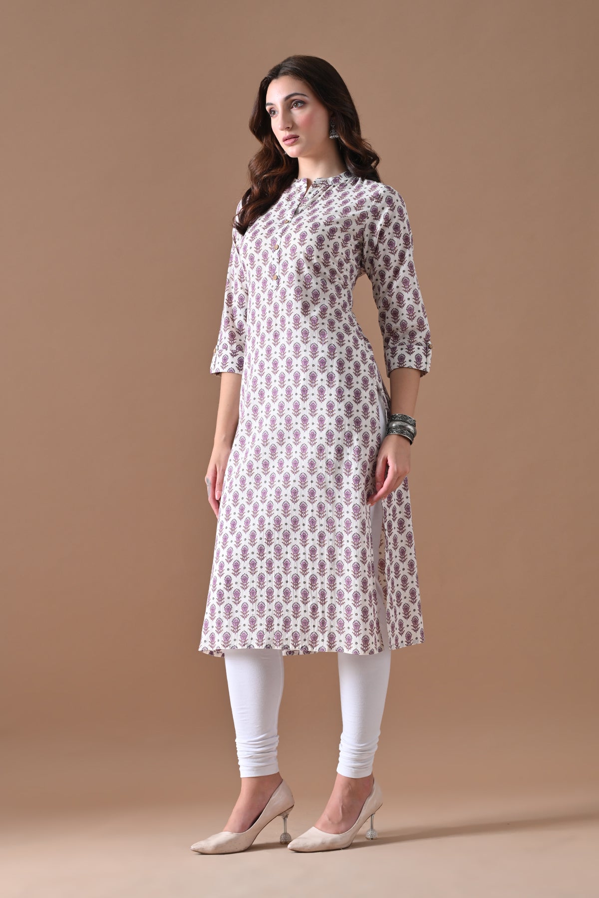 Cream Printed Kurta