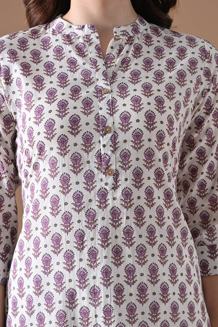 Cream Printed Kurta