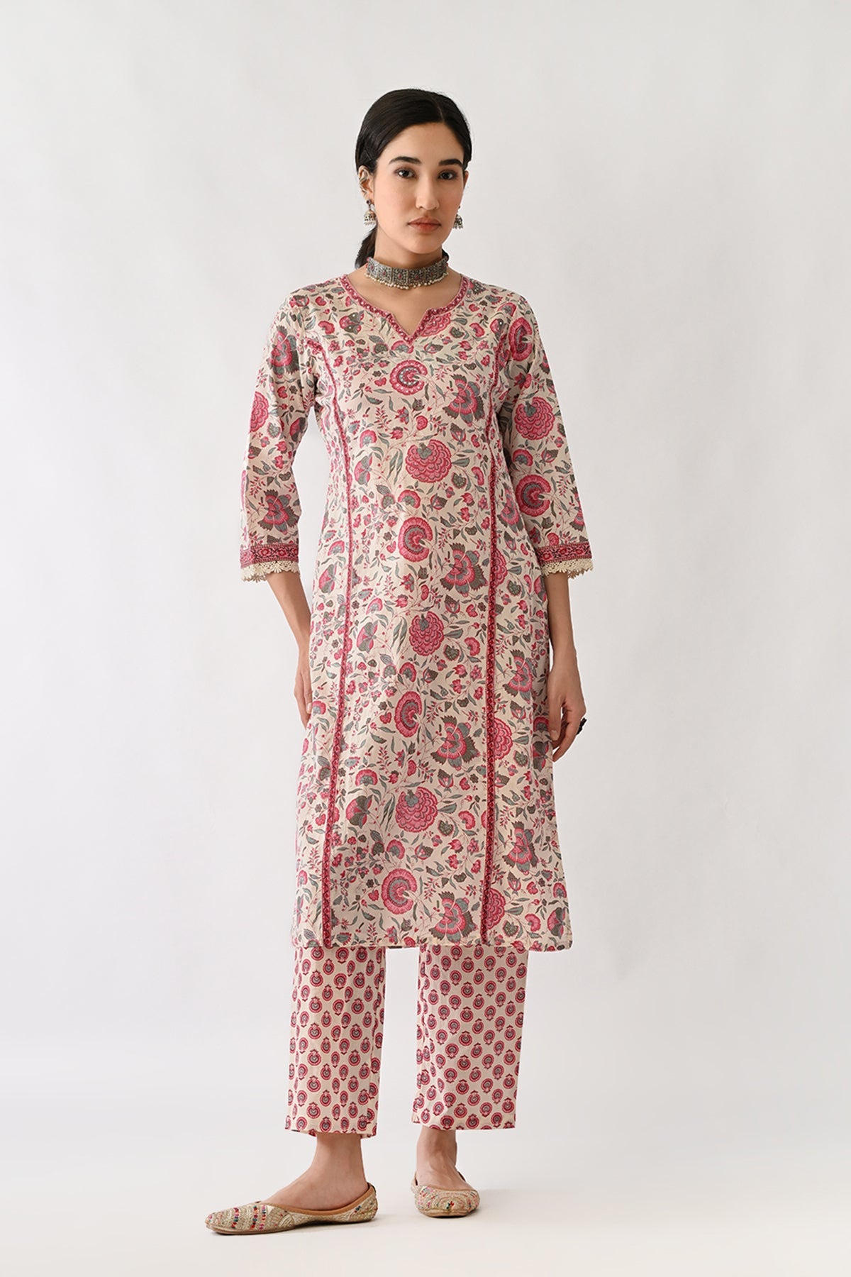 Pink Printed Kurta 2 Pcs Set