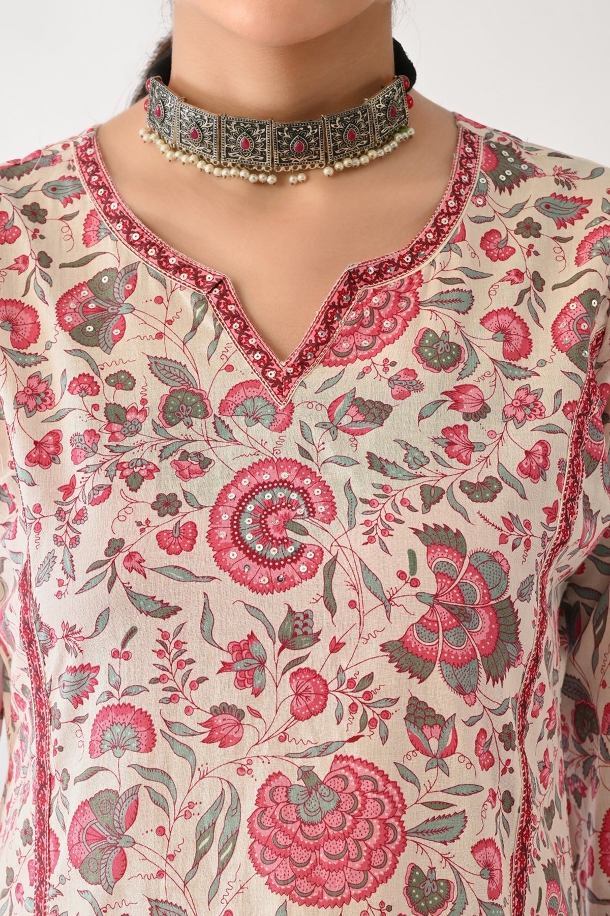 Pink Printed Kurta 2 Pcs Set