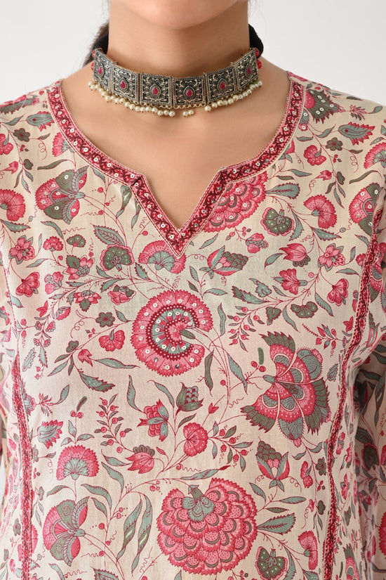 Pink Printed Kurta 2 Pcs Set