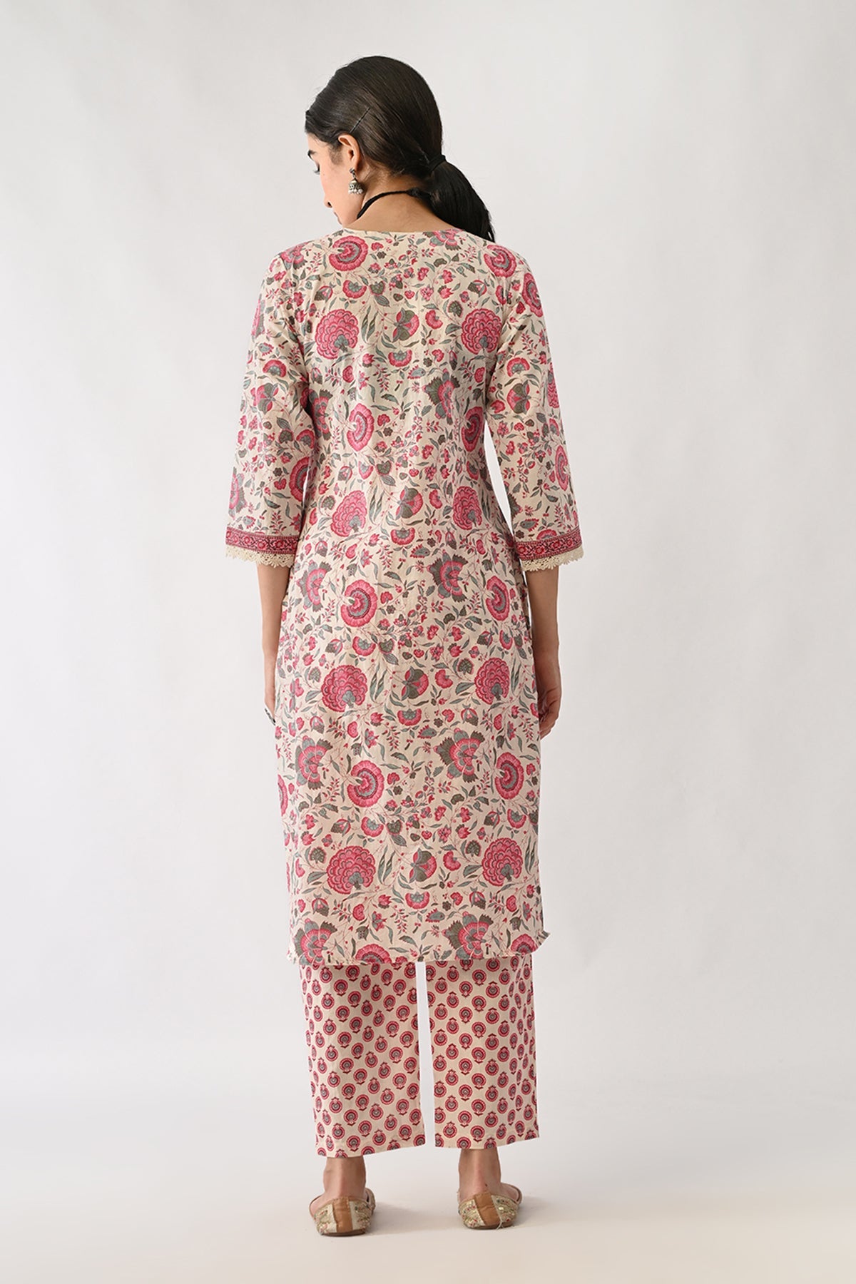 Pink Printed Kurta 2 Pcs Set