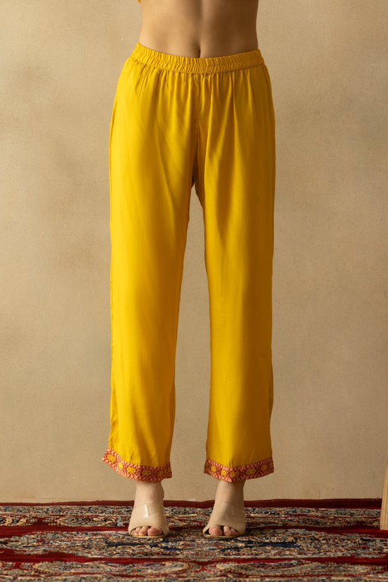 Yellow Flared Printed Kurta 3 Pcs Set
