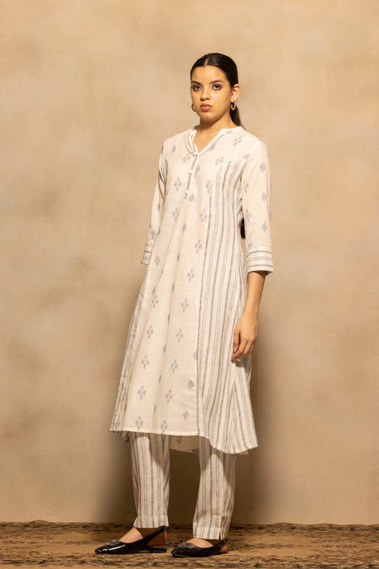 Cream A-line Printed Kurta 2 Pcs Set