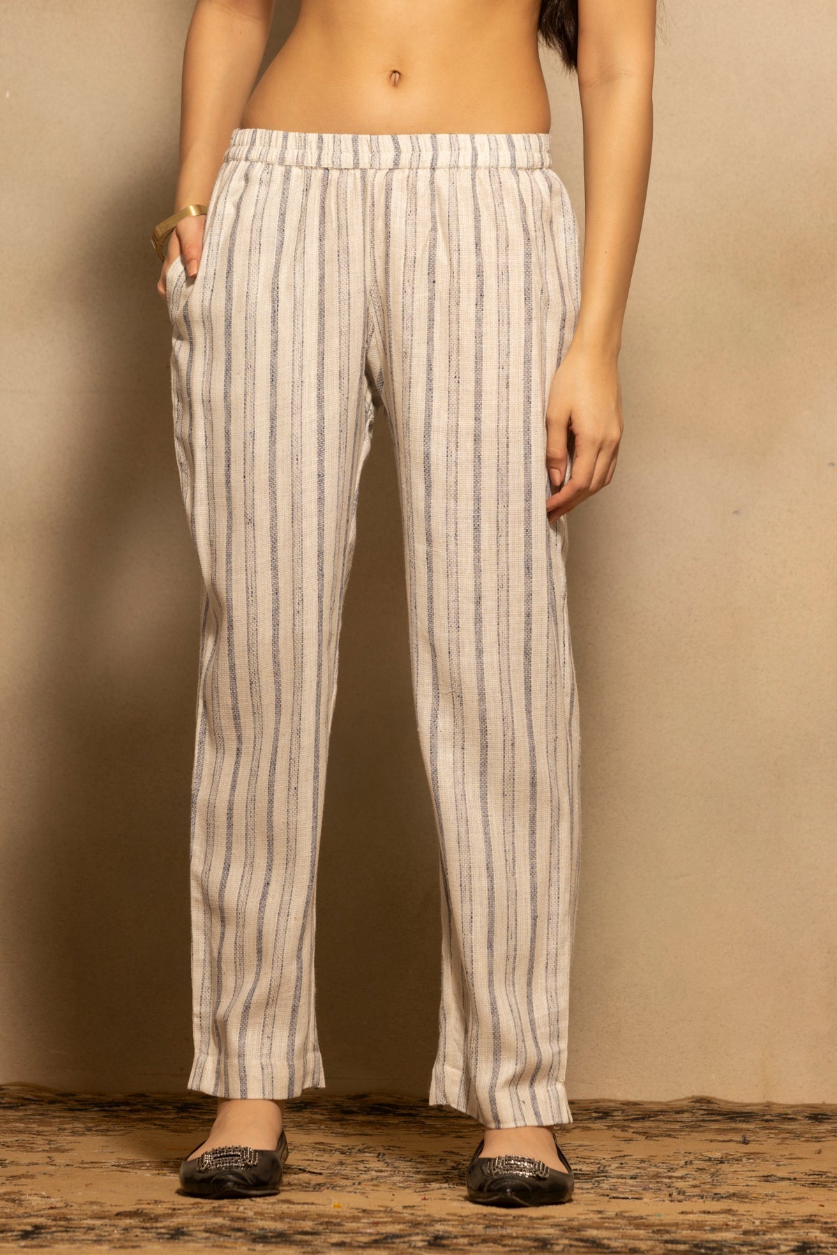 Cream A-line Printed Kurta 2 Pcs Set