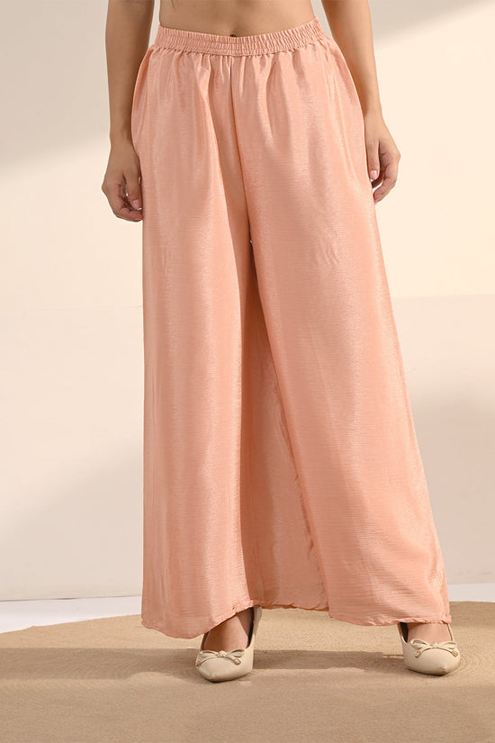 Peach Stone Embellished Chinon 3 Pcs Kurta Set