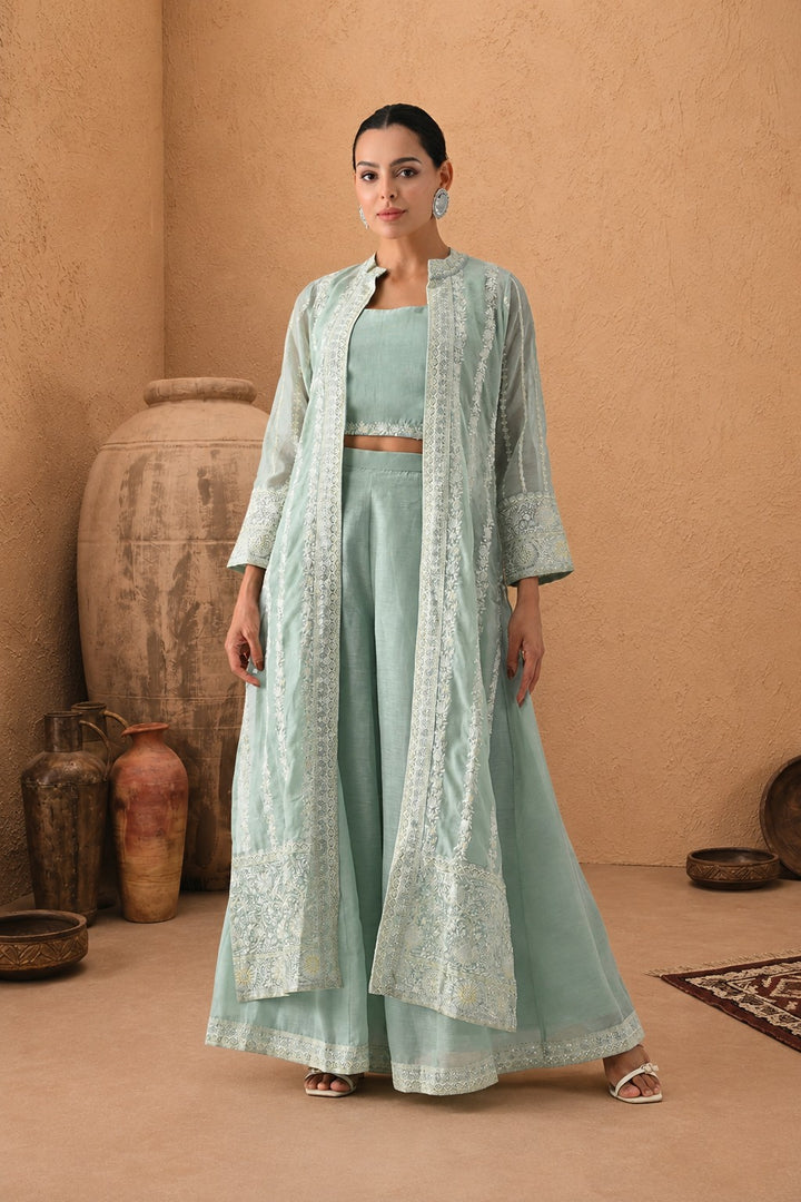 Green Embroidered Co-Ord Set